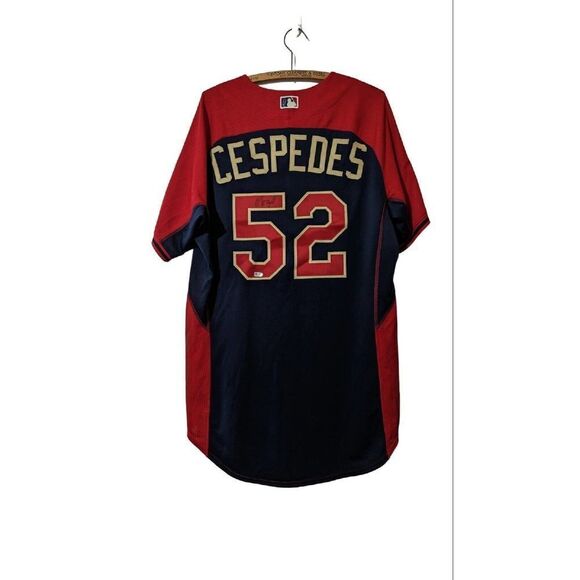 Autographed American League 2014 MLB Yoenis Cespedes All Star Majestic Jersey 46 - Picture 3 of 15